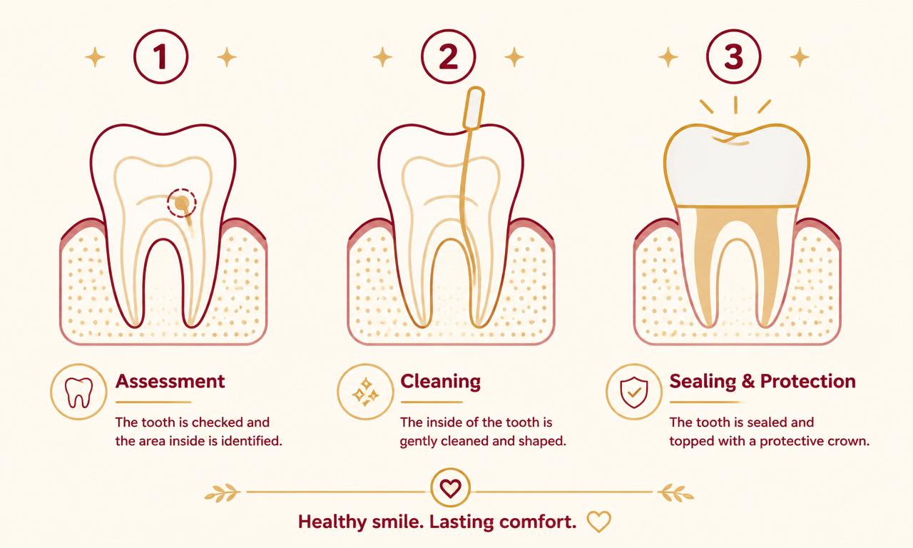 How a root canal saves your natural tooth illustration